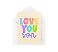 Tongue in Peach Divertidas tarjetas de felicitación de novedad | Love You Hijo | Cumpleaños de papá de mamá pensando en ti bromas bromas divertida | CBH1299