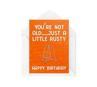Tongue in Peach Divertidas tarjetas de felicitación de novedad | You're Not Old... Just A Little Rusty | Feliz cumpleaños viejo bromas mejor amigo broma divertida | CBH1244