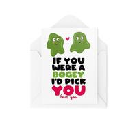 Tongue in Peach Divertidas tarjetas de San Valentín - If You Were a Bogey I'd Pick You - Tarjetas de aniversario - Tarjetas para parejas - CBH1941
