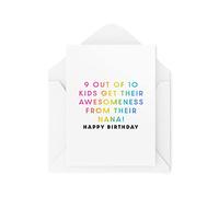 Tongue in Peach Divertidas tarjetas para nietos - 9 de 10 niños obtienen su impresionante de su abuela - Grandma Grandpa - Tarjetas de cumpleaños para niños - CBH1622