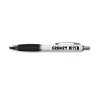Tongue in Peach Divertido regalo de bolígrafo de empuje | Bolígrafos de trabajo compañeros de trabajo que dejan el trabajo | Grumpy Bi | Divertida broma papelería | Negro PP66