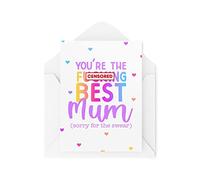 Tongue in Peach Tarjeta divertida para el día de la madre - You're the F'ing Best Mum - Feliz día de la madre - Tarjeta para mamá - Tarjeta para mamá - Cumpleaños de mamá - CBH1475
