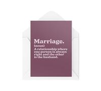 Tongue in Peach Tarjetas de boda divertidas para marido y esposa, definición de matrimonio, tarjetas divertidas de aniversario, tarjetas de felicitación, CBH1808
