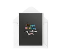 Tongue in Peach Tarjetas de cumpleaños divertidas tarjetas de mejor amigo My Fellow C*nt insult profanity banter for Her for Him Brother Colleague Broma novedad CBH523