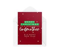 Tongue in Peach Tarjetas de Navidad para padrinos - Feliz Navidad a una maravillosa madrina - Tarjeta de Navidad para madrina - Padrino madrina - CBH1438