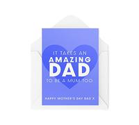 Tongue in Peach Tarjetas para el día de la madre para papá - It Takes an Amazing Dad to be a Mum too - Tarjeta de agradecimiento para papá soltero - Best Dad - Tarjeta del día de la madre - CBH1614