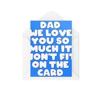 Tongue in Peach Tarjetas para papá - Dad We Love You So Much it Won't Fit on the Card - Tarjetas del día del padre - Tarjetas para papá - Tarjetas de cumpleaños para papá CBH1771