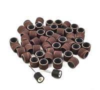 TONIXY 100 bandas de tambor de lijado de grano 80 con 2 mandriles, vástago de 1/2 pulgada de diámetro de 1/8 pulgadas para herramienta giratoria para DREMEL, carpintería, pulido de metal y