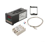 TONIXY Digital PID controlador de temperatura Set incluyendo para Ssr-25DA Relé y Termopar Sensor Dual Display Termostato Automatización Sistemas Negro