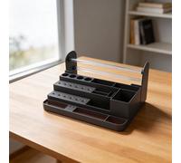 TONIXY Organizador de herramientas para destornillador con compartimentos ajustables, caja de almacenamiento de plástico ABS para reparación de teléfonos móviles, base antideslizante, azul/negro, 250