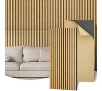 TONOR 4 Packs Paneles AcúSticos de Bambú para Paredes, 110x52x1,7 cm Paneles Insonorizantes Autoadhesivos, Paneles Insonorizantes para Paredes de TelevisióN, DecoracióN de Interiores, Hogar, Puertas