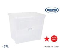 Tontarelli Caja de Almacenaje 67L con Tapa (Pack de 4)