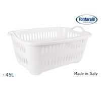 Tontarelli Cesta de Ropa con Asas 45L Cover Line Blanco