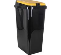 Tontarelli - Cubo Basura Rectangular 45 L Negro/Ámbar - Capacidad Ampliada, Fácil de Limpiar, Diseño Elegante, Resistente a Golpes, Tapa Antiolores