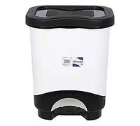 Tontarelli S2201127 Cubo de Basura con Pedal, 24 x 21 x 30 cm. 8 l, Negro/Blanco