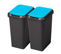 Tontarelli Set 2 Papeleras TOUCH & LIFT de 9L Azul Sapphir y ámbar