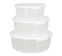 TONTARELLI - SET DE 3 FIAMBRERAS REDONDAS 0-5/1/2L CREMA - Fiambrera Práctica y Funcional - Fiambrera Segura para Alimentos - Fiambrera Portátil y Versátil - Fiambrera Ideal para Conservar Frescura - 
