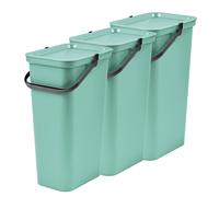 Tontarelli Set de 3 Papeleras MODA 25L Grafito con Asa - Diseño Moderno Sage