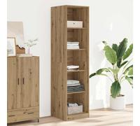 Tonture Armario Artisan-roble 50 x 50 x 200 cm, material de madera con 5 compartimentos, espacio de almacenamiento para dormitorio, pasillo, habitación infantil, diseño robusto, ahorra espacio y