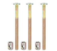 Tonysa 10 Pernos para Muebles M6 con Tuercas Cilíndricas, Sujetadores Duraderos de Acero Al Carbono para Gabinetes y Muebles, Galvanizados, 5 Longitudes (60mm)