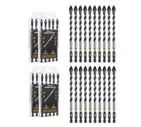 toolant Juego de brocas excéntricas dentadas de 3/8 pulgadas (20 piezas), brocas de hormigón de cuatro bordes para vidrio, azulejos, ladrillo, cemento, plástico de hormigón, punta de broca de carburo