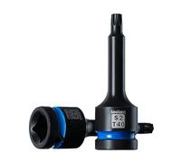 toolant Torx T40 - Juego de 2 llaves de vaso de impacto de acero S2 de 1/2 pulgada, puntas largas de alto impacto, juego de llaves de reparación profesional para mecánicos y automotrices