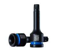 toolant Torx T55 - Juego de 2 llaves de vaso de impacto de acero S2 de 1/2 pulgada, puntas largas de alto impacto, juego de llaves de reparación profesional para mecánicos y automotrices