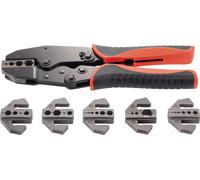 TOOLCRAFT PZ-505 818645: Juego de 7 piezas de crimpadora para conectores coaxiales BNC, TNC y conectores de fibra óptica. Compatible con cables RG6, RG8, RG11, RG58 y RG59