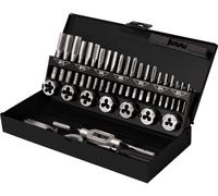 TOOLCRAFT TO-7015521: Juego de herramientas para roscar, 32 piezas, acero, para roscas M3 x 0.50, M4 x 0.70, M5 x 0.80, M6 x 1, M8 x 1.25, M10 x 1.50