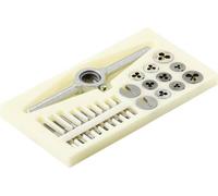 TOOLCRAFT TO-7106694: Juego de brocas para roscado interno, 30 piezas, acero rápido (HSS), tamaños: M1, M1.1, M1.2, M1.4, M1.6, M1.8, M2, M2.2, M2.5