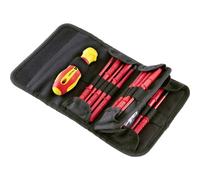 TOOLCRAFT WHS-017: Electrotecnia y mecánica de precisión. Para electricistas. Cumple con la normativa VDE. Juego de herramientas de 17 piezas para taller, con cuchillas intercambiables, incluye: ranur