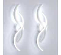 Toolight 2 Piezas Aplique de Pared Interior 15W, Lampara Pared LED Moderna 1687LM, Diseño Curvo Blanco Luz de Pare para Salon, Dormitorio, Pasillo, Escaleras, Blanco Fría 6500K, 41CM