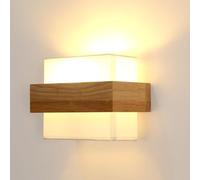 Toolight Comely Aplique de Pared Interior Vintage, Lámpara de Pared de Madera E27 Retro, Luz de Pare Tela para Dormitorio, Sala Estar, Pasillo, Escaleras, Comedor, Cuadrado (Bombilla no Incluida)