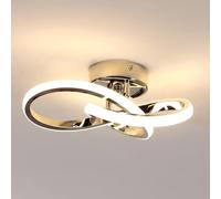Toolight Comely Lámpara de Techo LED Moderna, 22W 2475LM Plafón LED Techo Diseño Forma de Flor Luz Cálida 3000K, Lamparas LED Techo Plata para Dormitorio Cocina Pasillo Balcón Salon, 25cm
