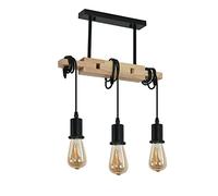 Toolight Lámpara Colgante Madera Vintage Regulable E27 Salón Cocina Dormitorio