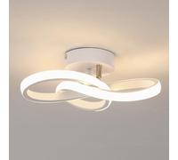 Toolight Lámpara de techo LED, 22 W, 2475 lm, moderna lámpara de techo de aluminio, 25 cm, pequeña lámpara LED para pasillo, balcón, dormitorio, estudio, salón, 4500 K, blanco neutro, color blanco