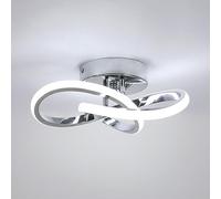 Toolight Lámpara de Techo LED Moderna, 22W 2475LM Plafón LED Techo Diseño Forma de Flor Blanco Frío 6500K, Lamparas LED Techo Plata para Dormitorio Cocina Pasillo Balcón Salon, 25cm