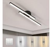 Toolight Lámpara techo lineal 60cm 2 Barras Paralelas 17W 3000K-6500K Negra