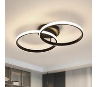 Toolight Luz de techo LED Redondo Diseño 42W 4500K Negro Salón 54CM | Plafón LED 4725LM, Acrílico, Luz Natural, Líneas Limpias, para Cocina Dormitorio, Estilo Moderno