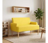 toolkix Loveseat - Cojín de dos plazas con cierre de botón, color amarillo claro, 116 x 67 x 81 cm, acolchado, marco de madera resistente y acolchado de espuma, para salón y dormitorio