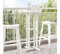 toolkix Mesa de bar blanca de polietileno, 55 x 55 x 107 cm, resistente a la intemperie, estable, fácil de limpiar, ideal para terraza, balcón, exterior como mesa alta para jardín y zona de salón