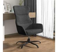 toolkix Sillón de relax gris oscuro con acolchado y piel sintética, giratorio 360 grados, 70 x 77 x 94 cm, con reposabrazos y respaldo, ergonómico para salón, oficina, salón y rincón de lectura