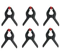 Toolland Abrazaderas, nylon, 64 mm (2.5), 6 piezas, cierre rápido, negro