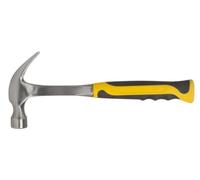Toolland Hammer de garras, cabezal de acero 600 g, mango de fibra de vidrio, para trabajos de construcción, techos y pisos