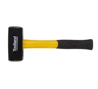 Toolland Hammer de piedra, cabezal de acero 2000 g, mango de fibra de vidrio para resistencia y durabilidad, amarillo/negro