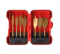 Toolland Juego de Brocas Fresadoras para Madera Recubierto con Titanio 7 Uds. Sistema de Enganche Hexagonal