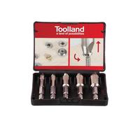 Toolland Juego de extracción de Tornillos, 5 Piezas, eliminando Tornillos dañados, Adecuado para máquinas de Taladro