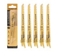 TOOLMAYS Hojas de Sierra Sable para Madera 150mm 6TPI 5 Piezas | para Madera Dura y Blanda, Juego de Accesorios de Sierra Sable para Cortes Rápidos y Limpios