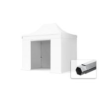 TOOLPORT 3x2 m Carpa plegable, PROFESSIONAL aluminio 40mm, 4 laterales incl. sin ventana, blanco - (581906)