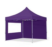 TOOLPORT 3x3 m Carpa plegable, ECONOMY aluminio 32mm, 2 laterales incl. con ventanas panorámicas, lila - (59009)